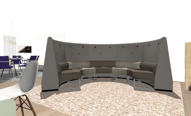 Rumsbildande mötessoffa